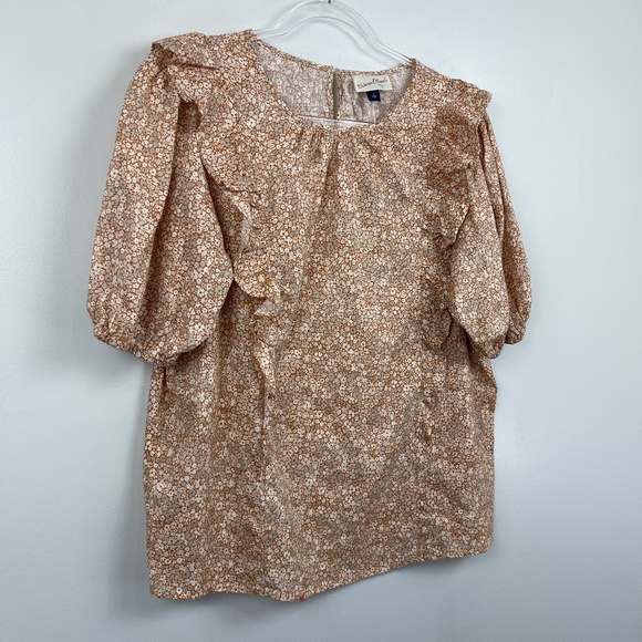 Universal Thread Yellow Floral Top Sz L - Picture 6 of 8